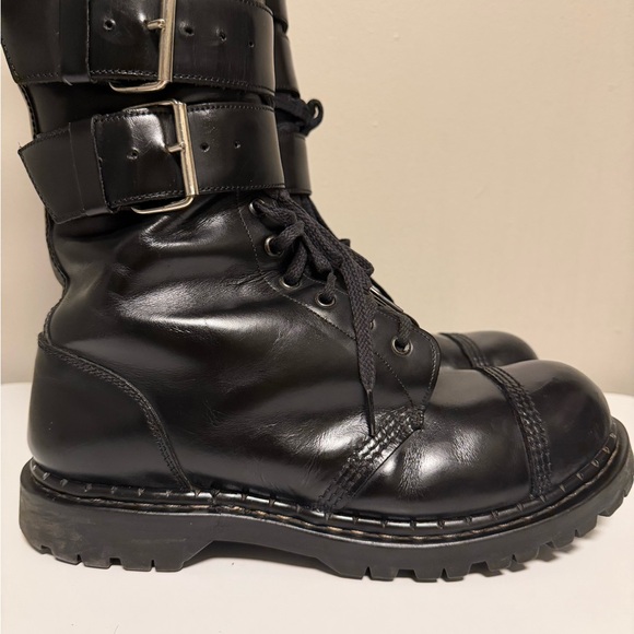 Gripfast Punk Goth Alternative 5 Buckle Straps Steel Toe Boots Men’s US 12 UK 11 - Picture 5 of 16